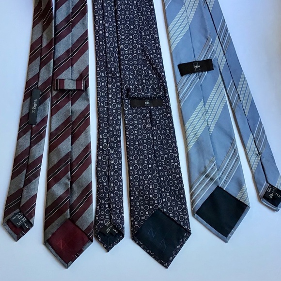 3 Z Zegna classy slim all silk ties Made in Italy 🇮🇹 - Picture 2 of 6